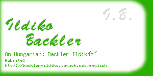 ildiko backler business card